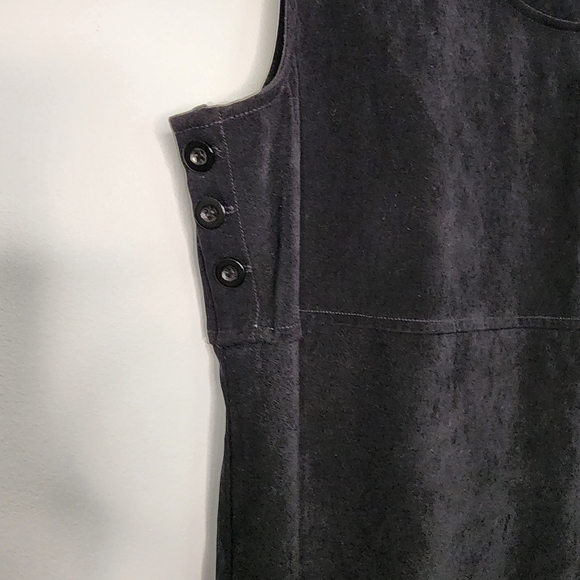 Vintage Mary McFadden embroidery details black sleevless maxi Lagenlook … - Picture 5 of 11